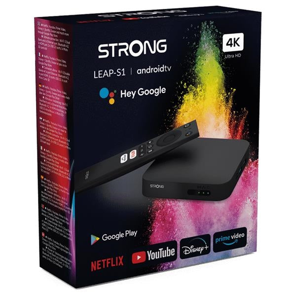 Strong Leap-S3UK 4K Ultra HD HDR Android Smart Tv Box - Black-www.firsthelptech.ie