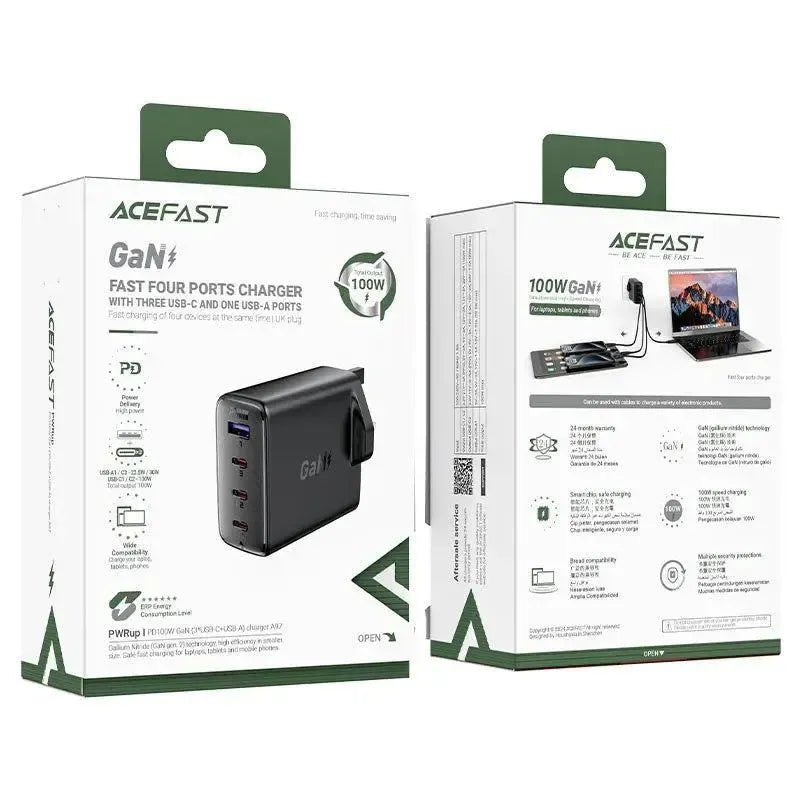 ACEFAST A97 PD100W GaN USB-C / USB-A Charger Black