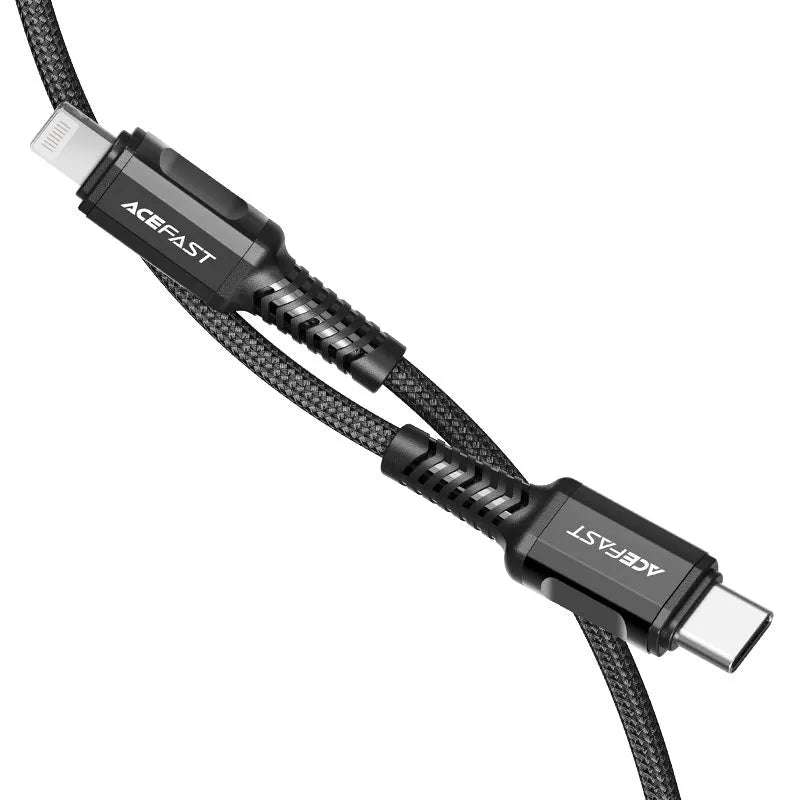 ACEFAST C1-01 USB-C To Lightning Aluminum Alloy Charging Data Cable 3A Black MFI