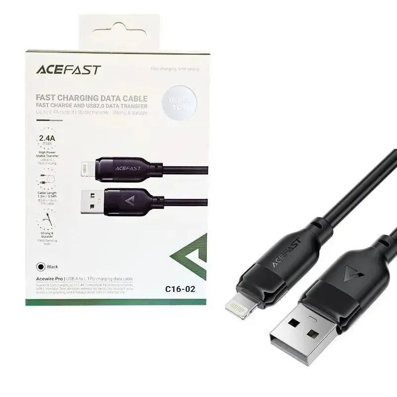 ACEFAST C16-02 USB-A To iP TPU Charging Cable Black