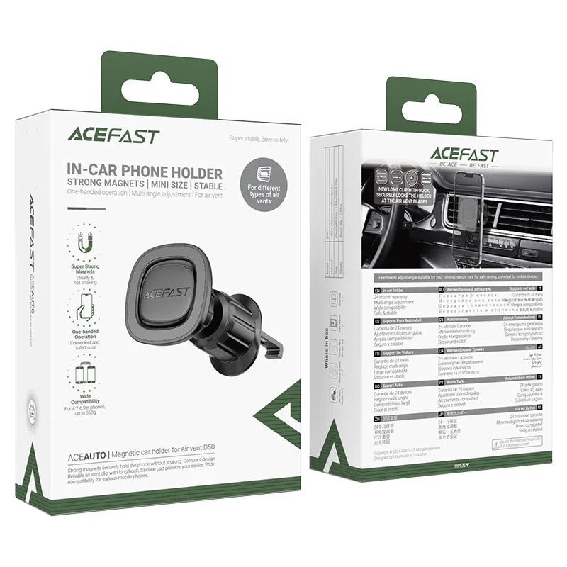 ACEFAST D50 Air-Vent Hook Magnetic Car Holder Black
