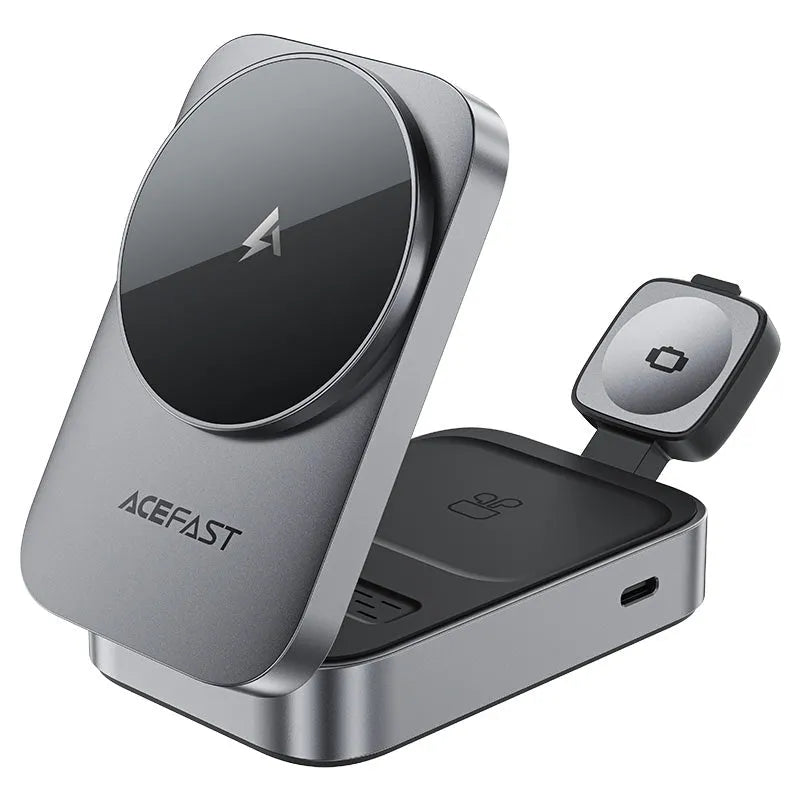ACEFAST E22 Desktop 3 In 1 Wireless Charging Holder 15W Metal Gray