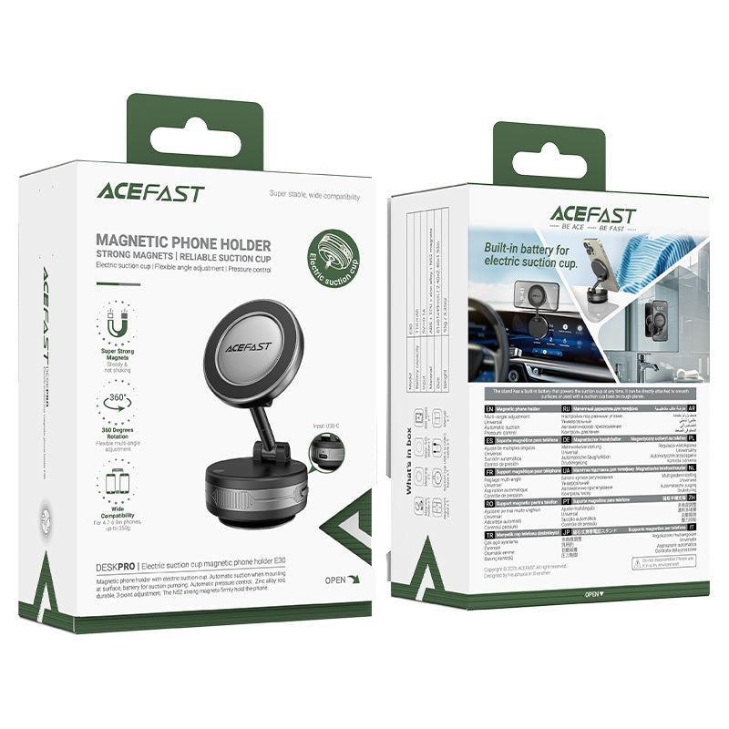 ACEFAST E30 Electric Suction Cup Magnetic Phone Holder Metal Gray