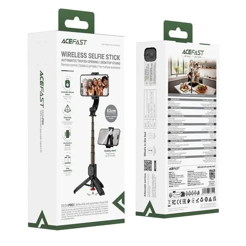 ACEFAST E43 Selfie Stick With Automatic Opening Tripod Black