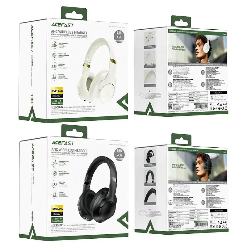 ACEFAST H4 Active Noise Canceling 55H Wireless Headset Beige