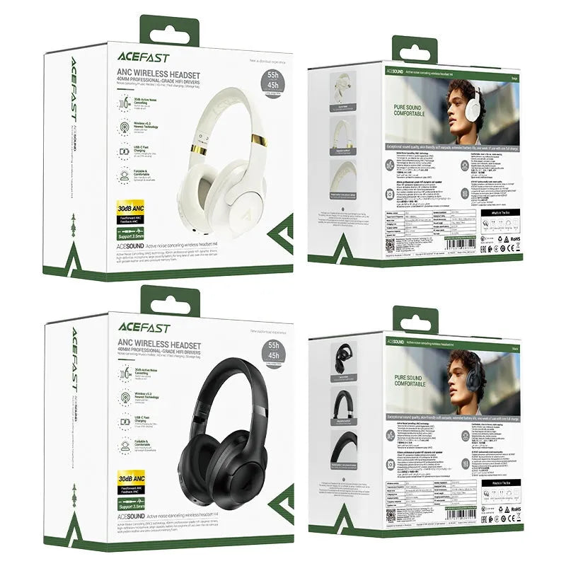 ACEFAST H4 Active Noise Canceling 55H Wireless Headset Beige