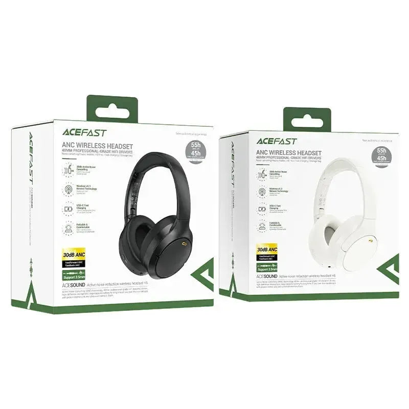 ACEFAST H6 Active Noise Canceling 55H Wireless Headset White