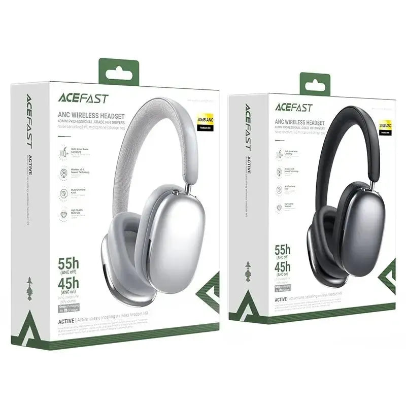 ACEFAST H9 Premium Active Noise Canceling 55H Wireless Headset Gray