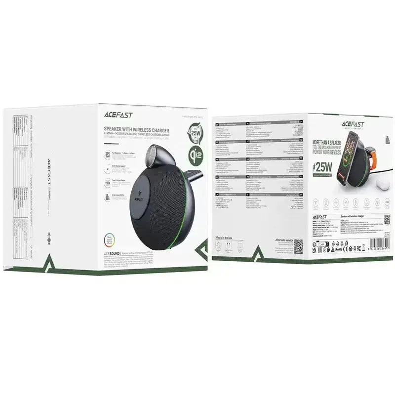 ACEFAST K10 Air 20W Speaker With Dual 25W Wireless Charger Metal Grey
