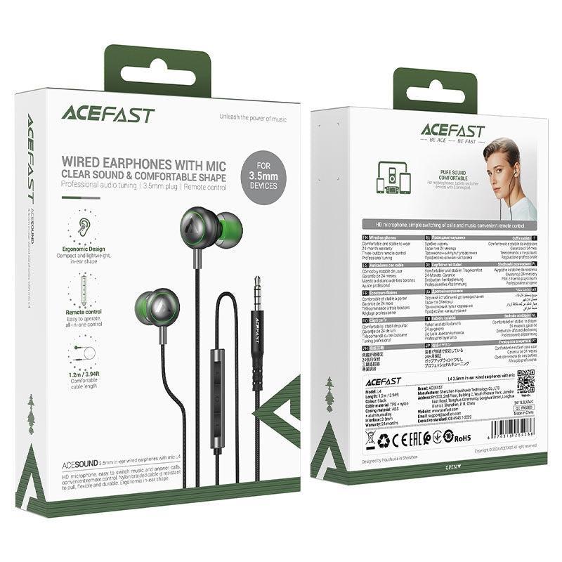ACEFAST L4 3.5mm In-Ear Wired Buds Earphones With Mic Black