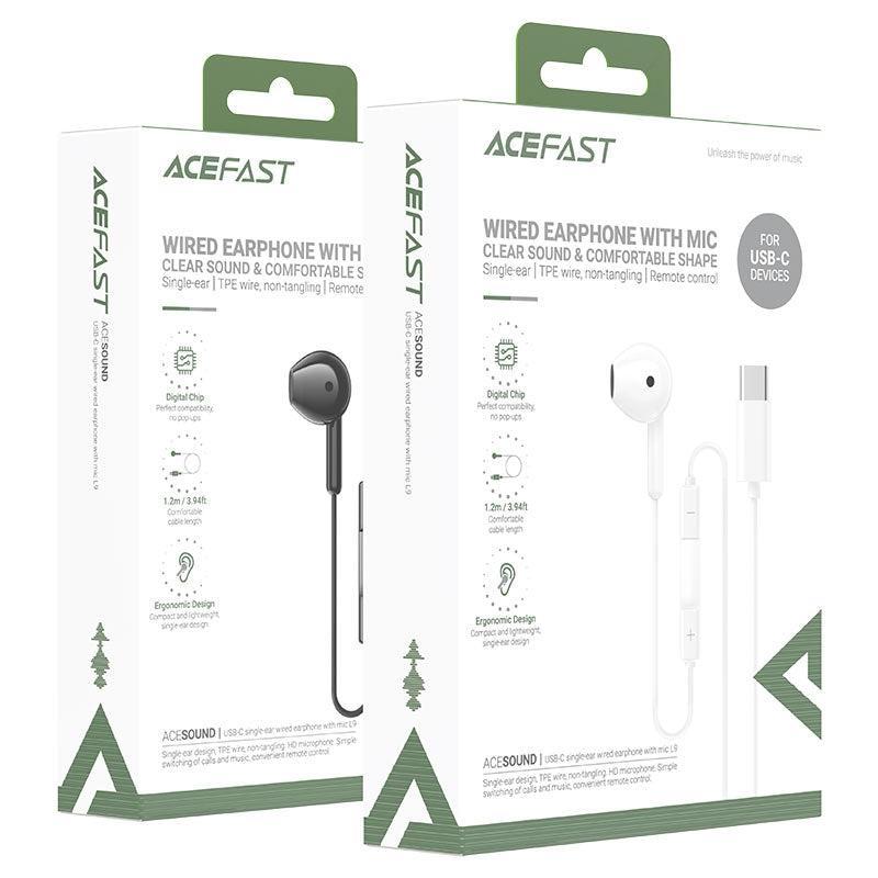 ACEFAST L9 Type-C Single-Ear Wired Earphone With Mic Black