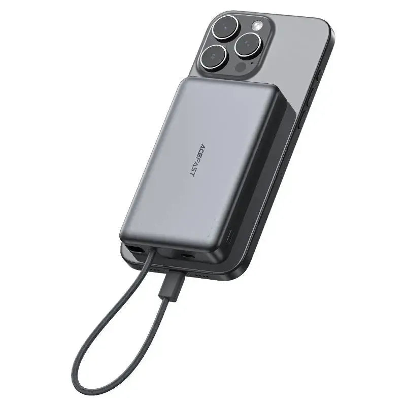 ACEFAST M18 PD 20W / 22.5W Magsafe Fast Charging Power Bank With Built-In Type-C Cable 10000mAh Black