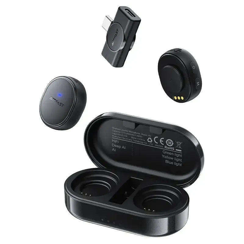 ACEFAST R3 Wireless Noise Reduction Lavalier Microphone Black