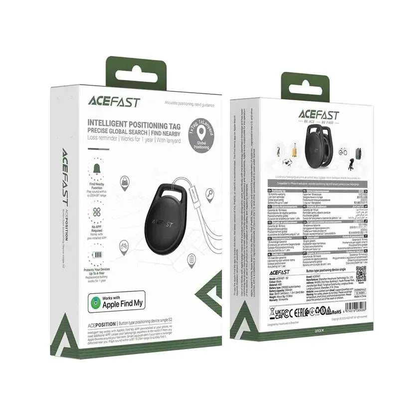 ACEFAST S2 Button Type Find My Apple Air Tag Single Black
