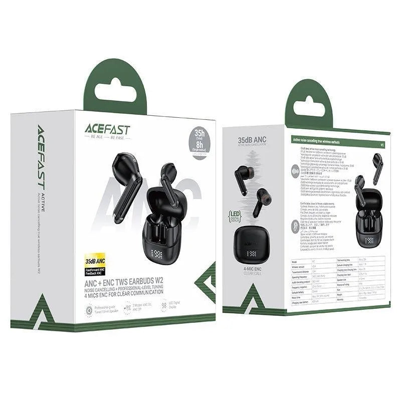 ACEFAST W2 Active Noise Cancelling True Wireless Earbuds Black
