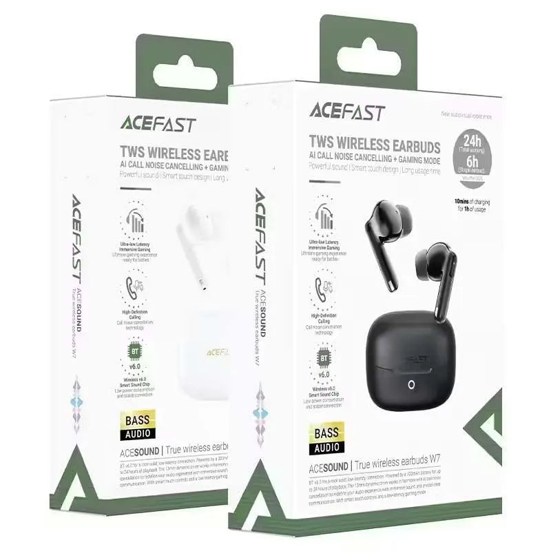 ACEFAST W7 Ai Call Noise Cancelling Gaming Mode TWS Earbuds Black