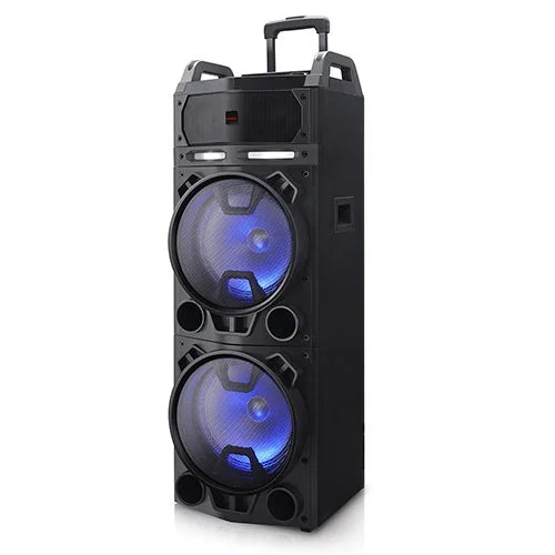 AIWA KBTUS-900 Trolley Speaker Bluetooth 2 Wireless Microphones Remote Control Black