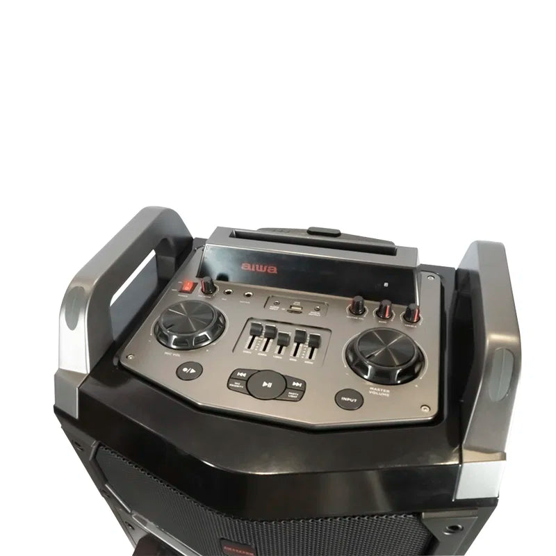 AIWA KBTUS-900 Trolley Speaker Bluetooth 2 Wireless Microphones Remote Control Black