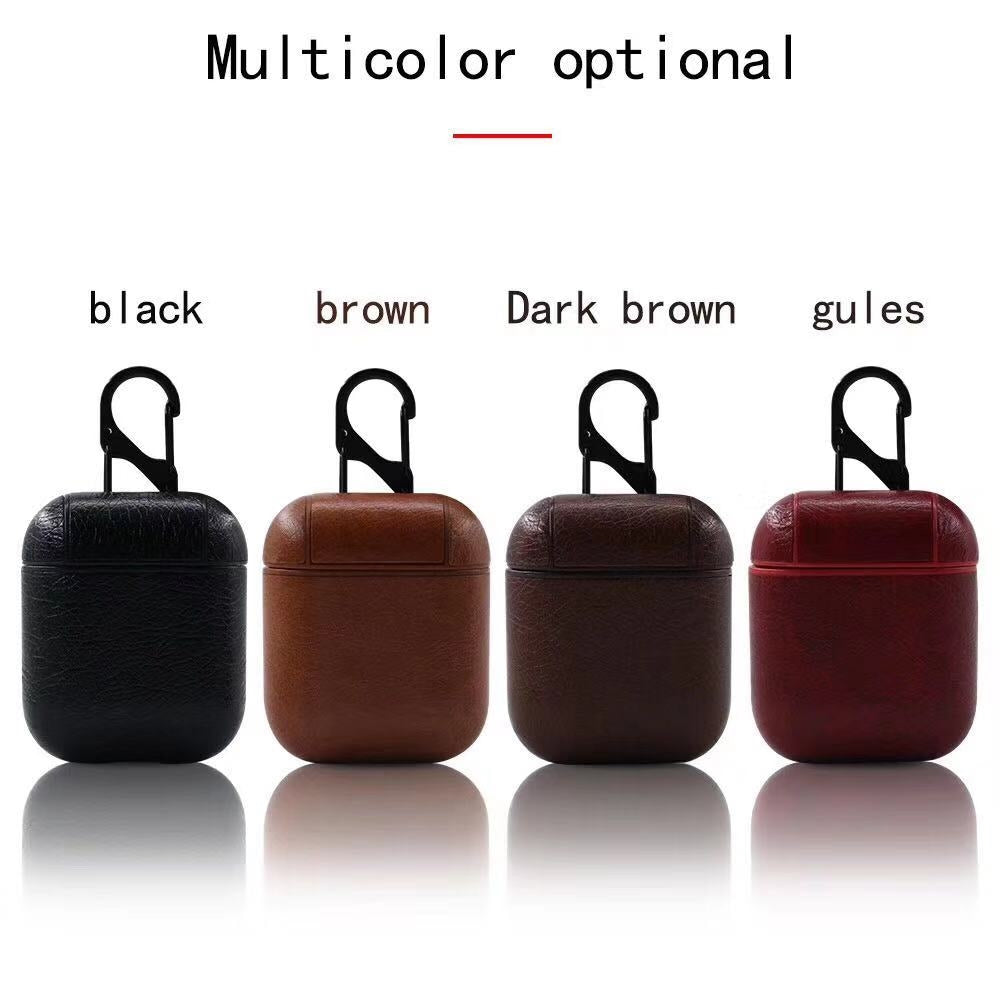 Apple AirPods Leather Protective Case Red-www.firsthelptech.ie