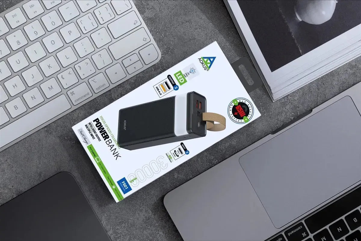 Aokus FS01 Fast Charging 65W Built In Table Lamp 30000mAh Power Bank Black