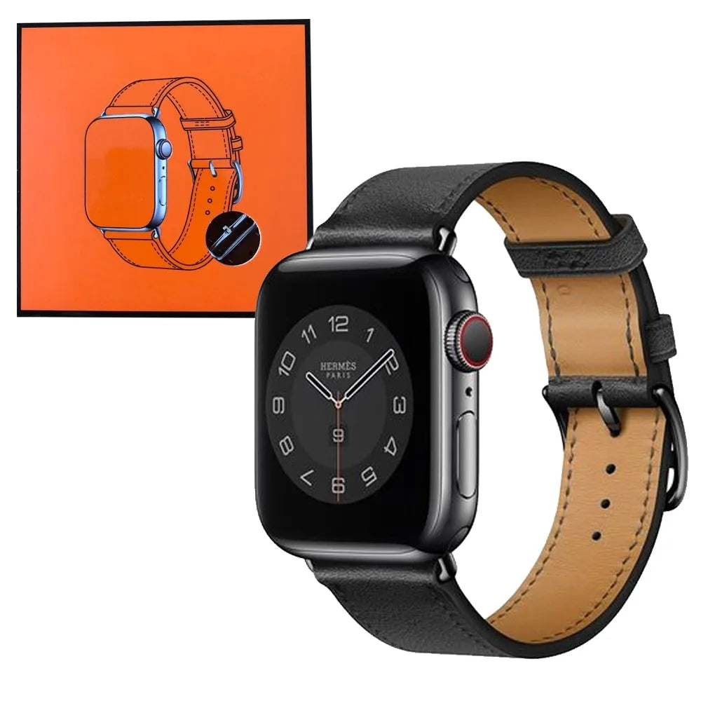 Apple Watch Luxury Leather Band (42/44mm) Black