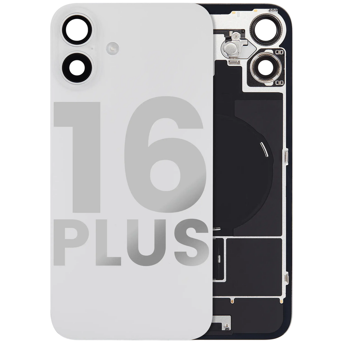 Back Glass W/ Mag Safe Magnet & Nfc & Flashlight Flex For I Phone 16 Plus (Used Oem Pull: Grade A) (White)
