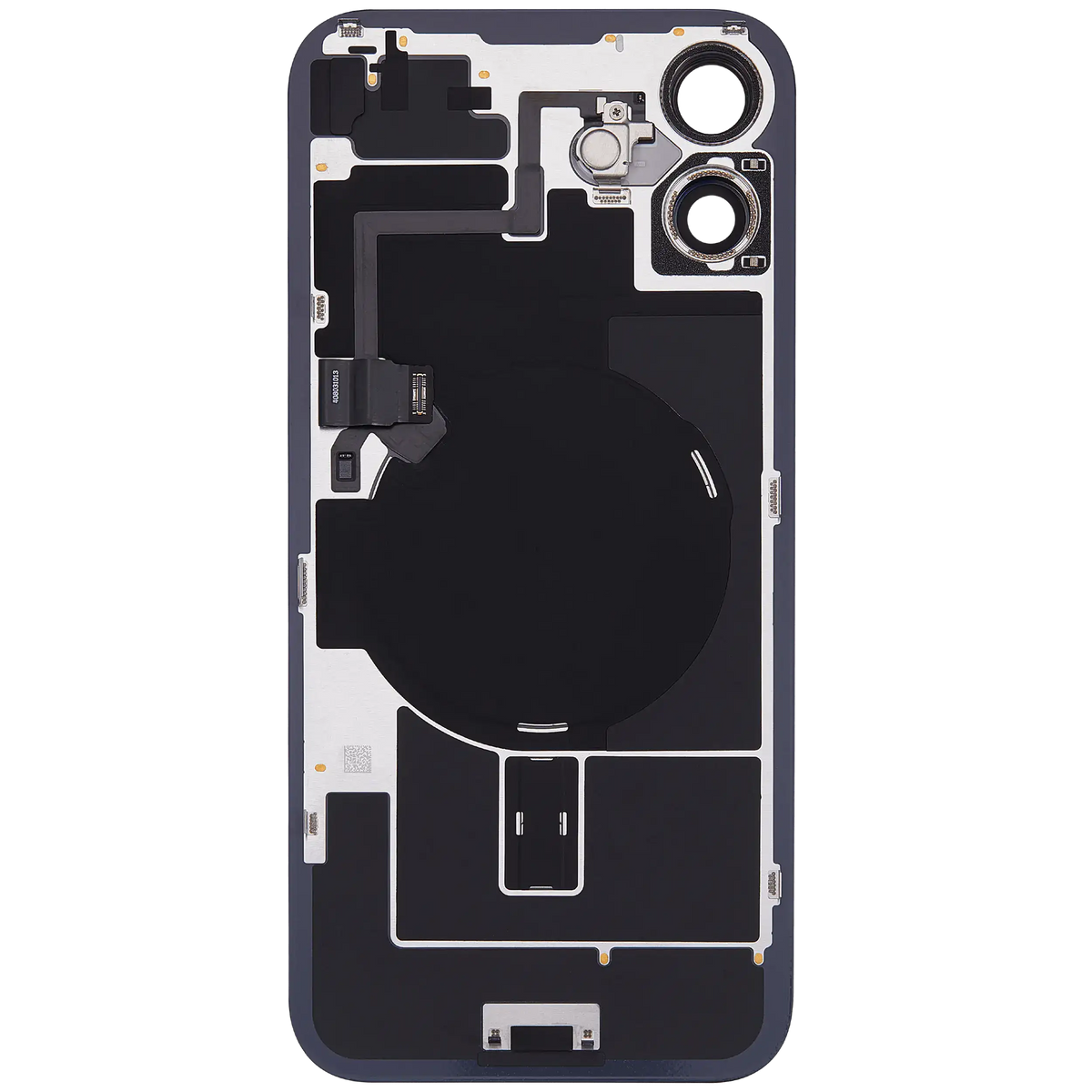 Back Glass W/ Mag Safe Magnet & Nfc & Flashlight Flex For I Phone 16 Plus (Used Oem Pull: Grade C) (Black)