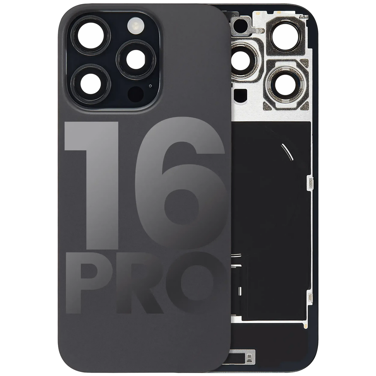 Back Glass W/ Mag Safe Magnet & Nfc & Flashlight Flex For I Phone 16 Pro (Used Oem Pull: Grade B) (Black Titanium)