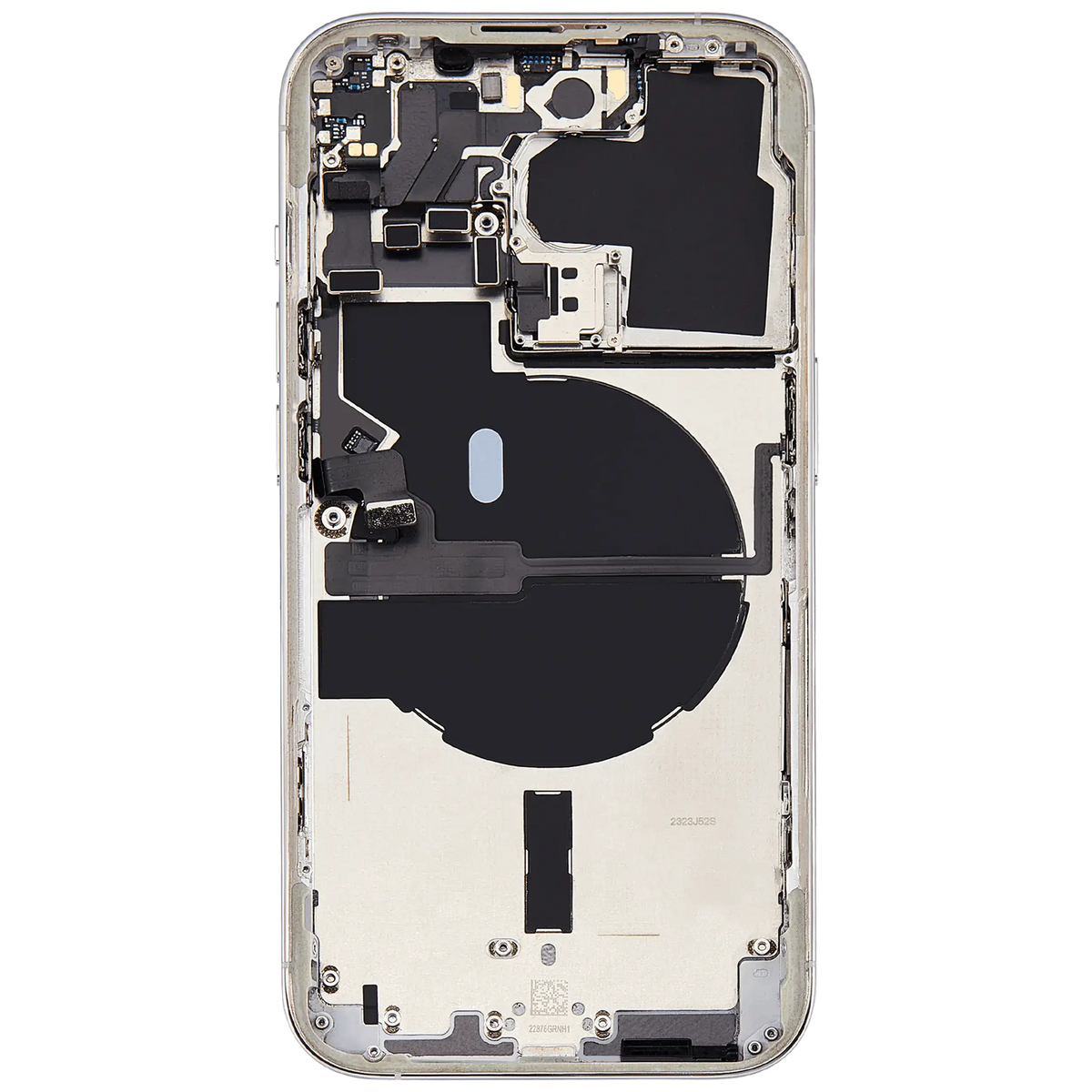 Back Housing W/ Small Parts For I Phone 14 Pro (Us Version) (Used Oem Pull: Grade C) (Silver)