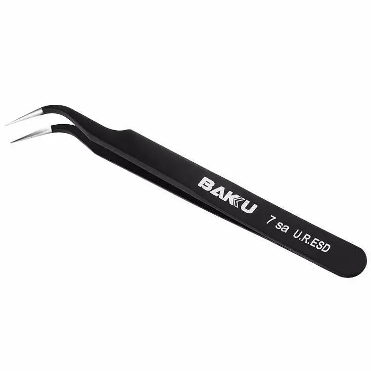 Baku BK-A8 7-SA ESD Bent Head Stainless Steel Tweezer Set