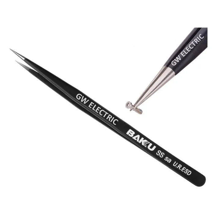 Baku BK-A8 SS-SA ESD Straight SWISS Tweezer Non-Magnetic