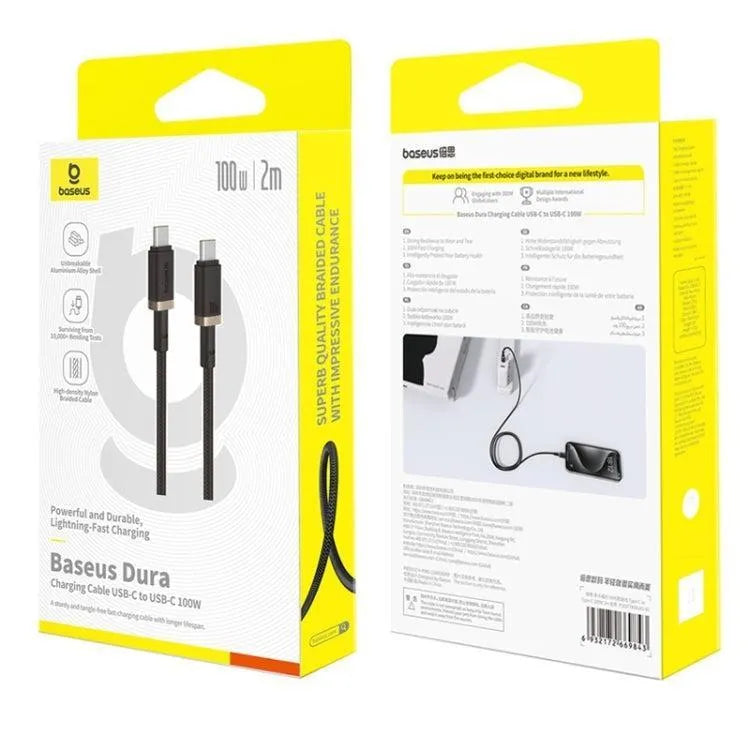 Baseus Dura Series Fast Charging Cable Type-C To Type-C 100W 2m Gold & Black
