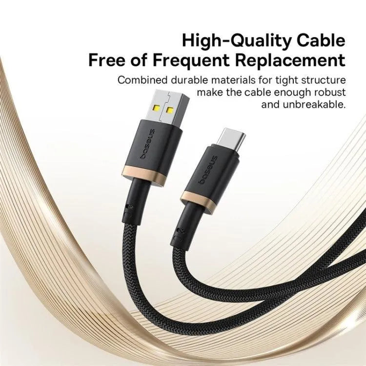 Baseus Dura Series Fast Charging Cable USB To Type-C 60W 2m Gold & Black