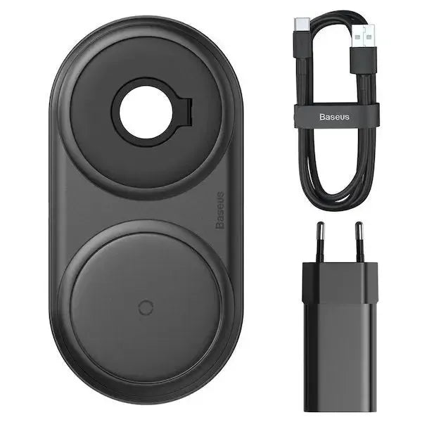 Baseus Wireless Charger Planet 2-in-1 Cable Winder QC Wireless Charging (Type-C 3A, 1m) Black WXPL-B02