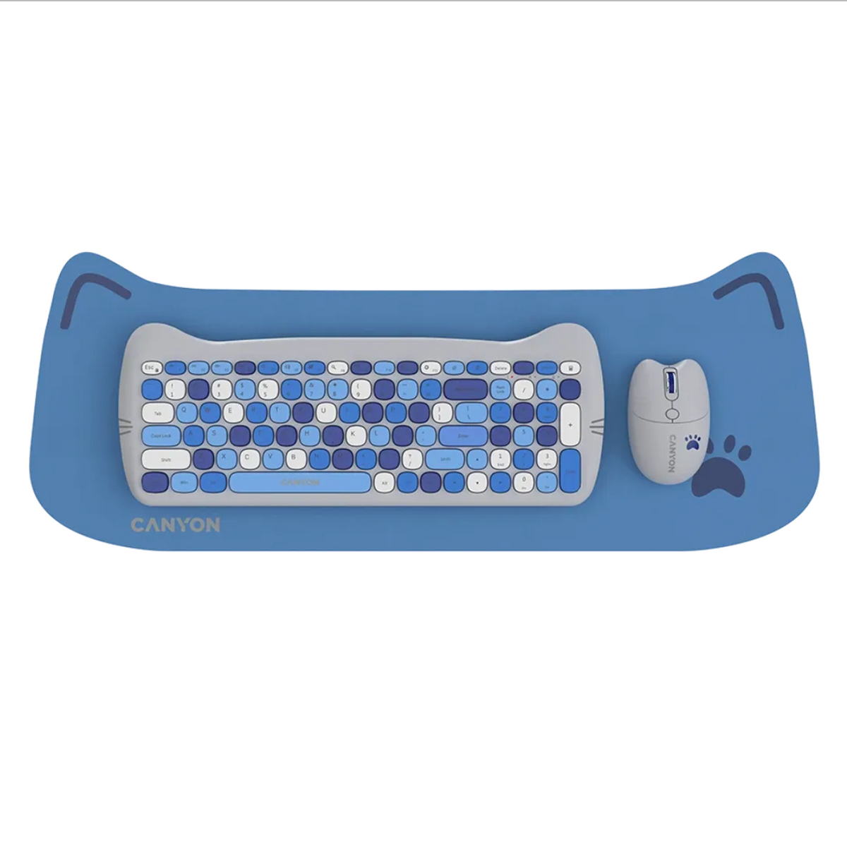 Canyon Wireless Keyboards & Mouse Combo HSET-W6 Kitty Edition | Blue
