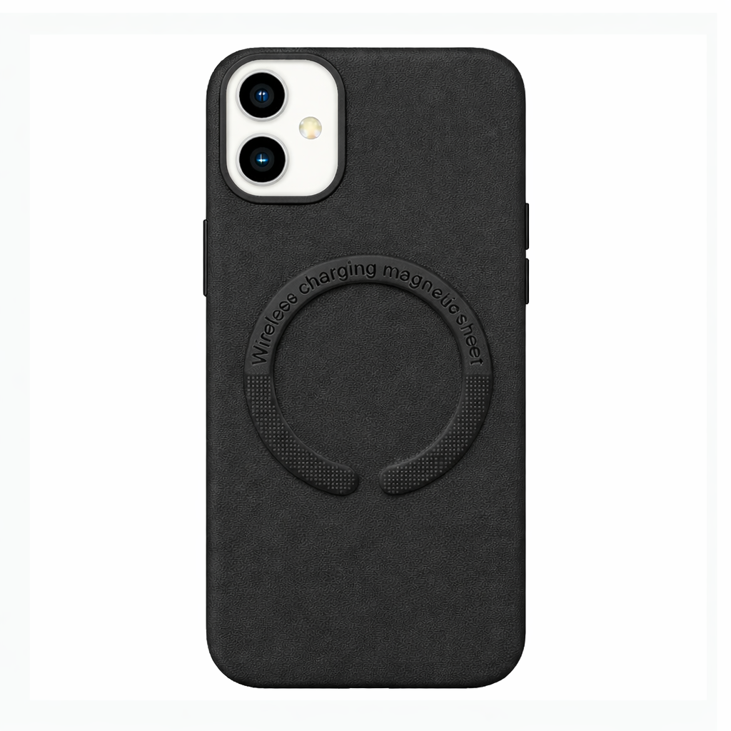 For Apple iPhone 17 Magnetic Ring Leather Case Black
