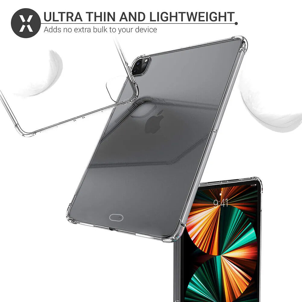 Clear Soft TPU Cover For Apple iPad Pro 12.9 6th Gen 2022 ShockProof Bumper Case