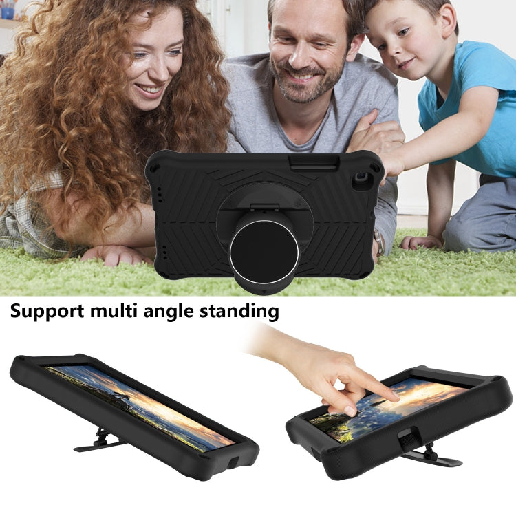 For Samsung Galaxy Tab A7 Lite Spider King EVA Protective Case with Adjustable Shoulder Strap & Holder Black