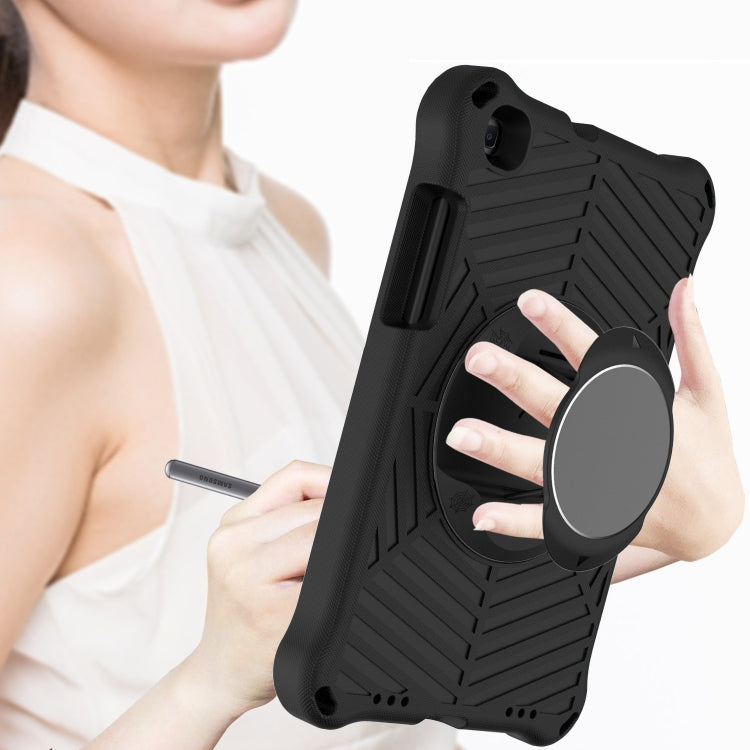 For Samsung Galaxy Tab A9 Spider King EVA Protective Case with Adjustable Shoulder Strap & Holder Black