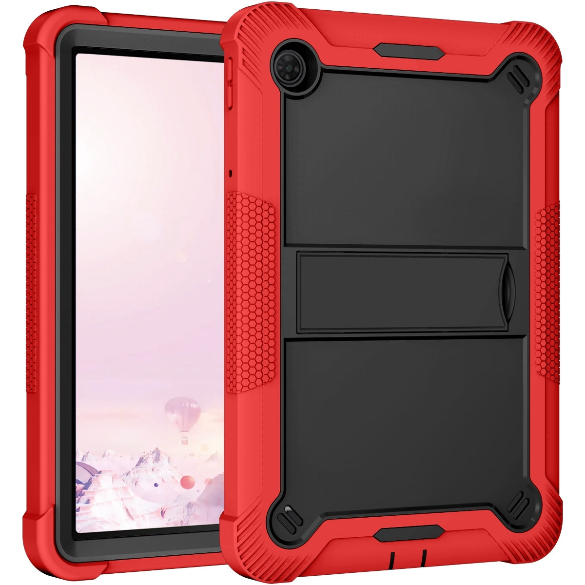For TCL Tab 10 5G Shockproof Silicone Hybrid PC Tablet Case with Holder