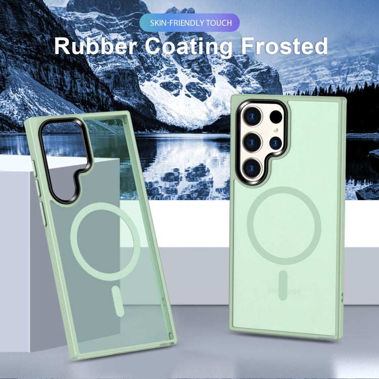 For Samsung Galaxy S24 Ultra Skin-Feel Magnetic Magsafe Case Green
