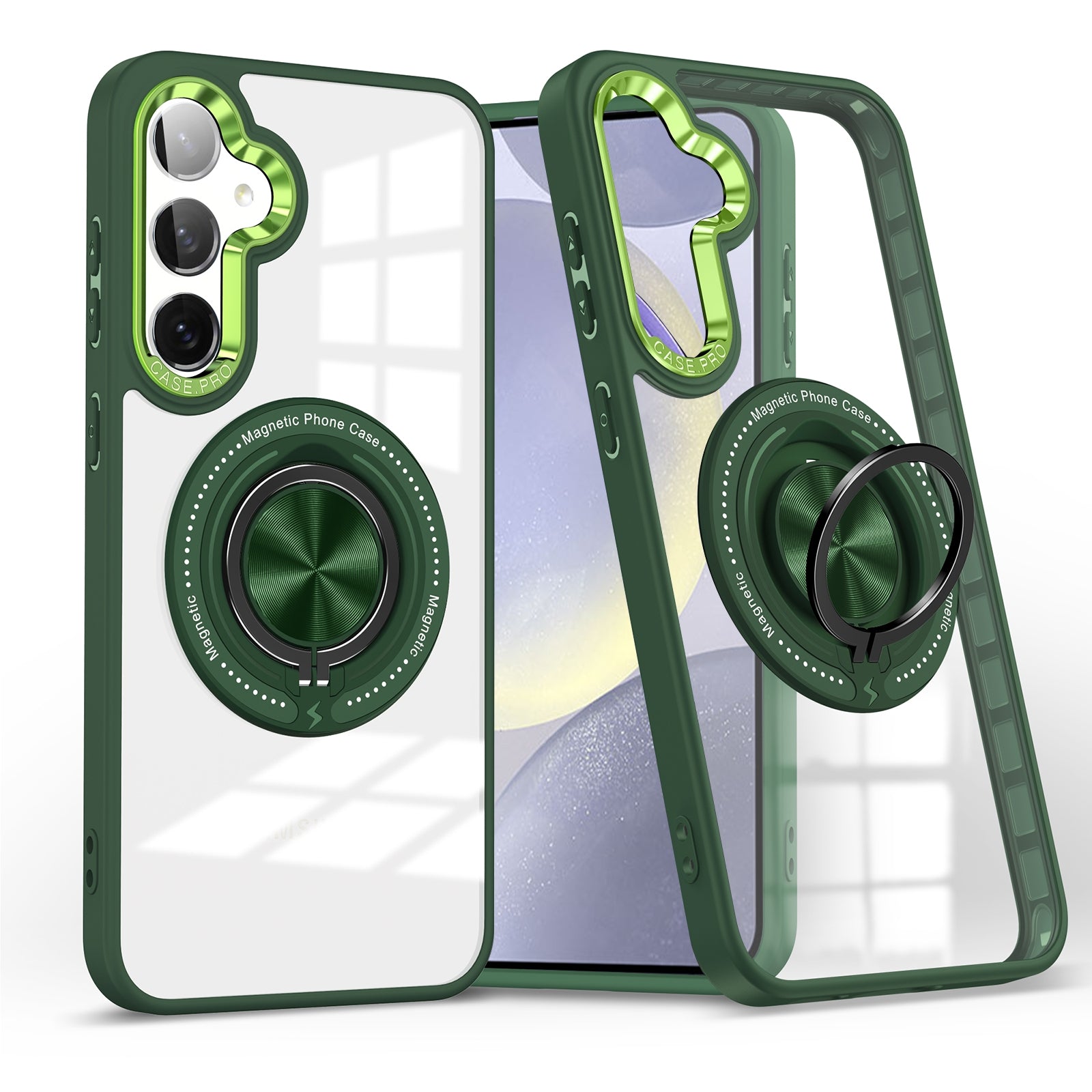 For Samsung Galaxy S24 FE Magsafe Invisible Ring Case Green