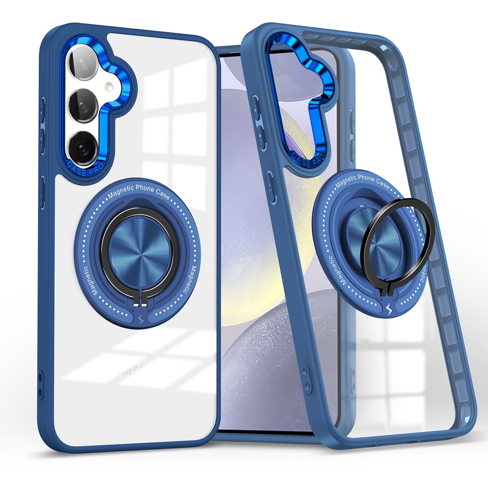 For Samsung Galaxy S25/ S24 Magsafe Invisible Ring Case Blue