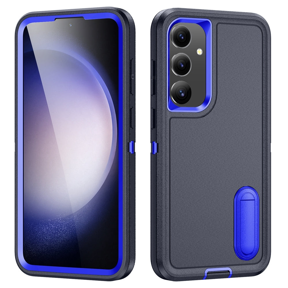 For Samsung Galaxy S25 Plus / S24 Plus Triple Defender with Stander Case Blue