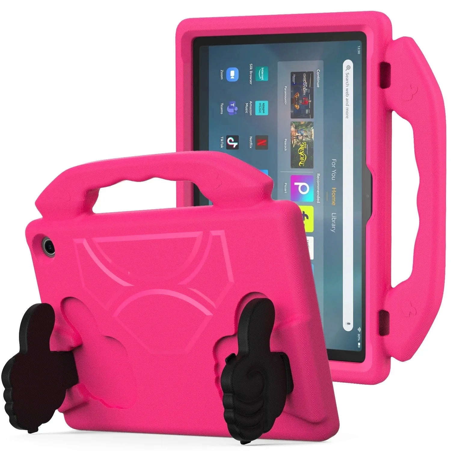 For Amazon Fire HD 10 2023 13th Gen Kids Case Shockproof Cover With Stand - Pink