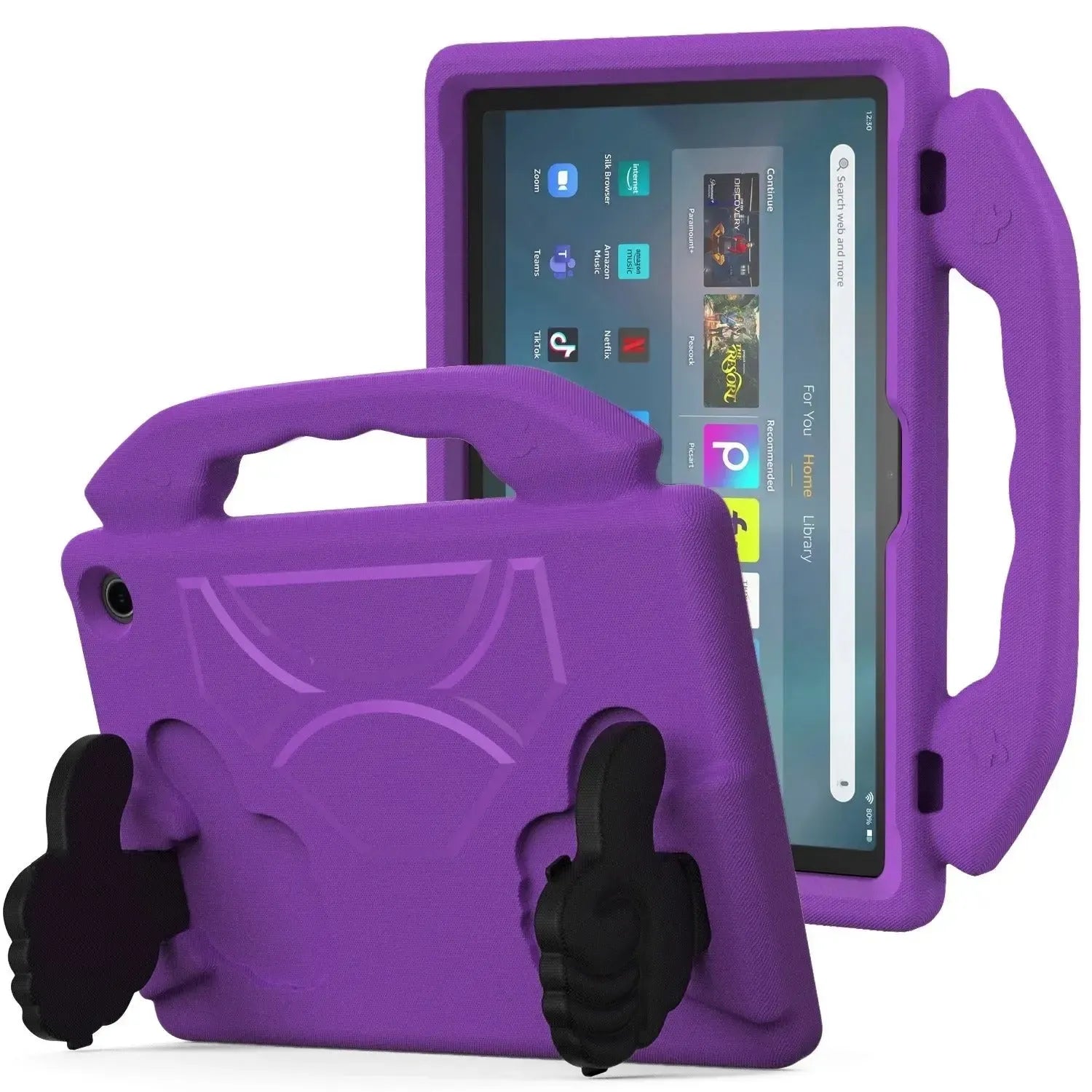 For Amazon Fire HD 10 2021 11th Gen Kids Case Shockproof Cover With Stand - Purple