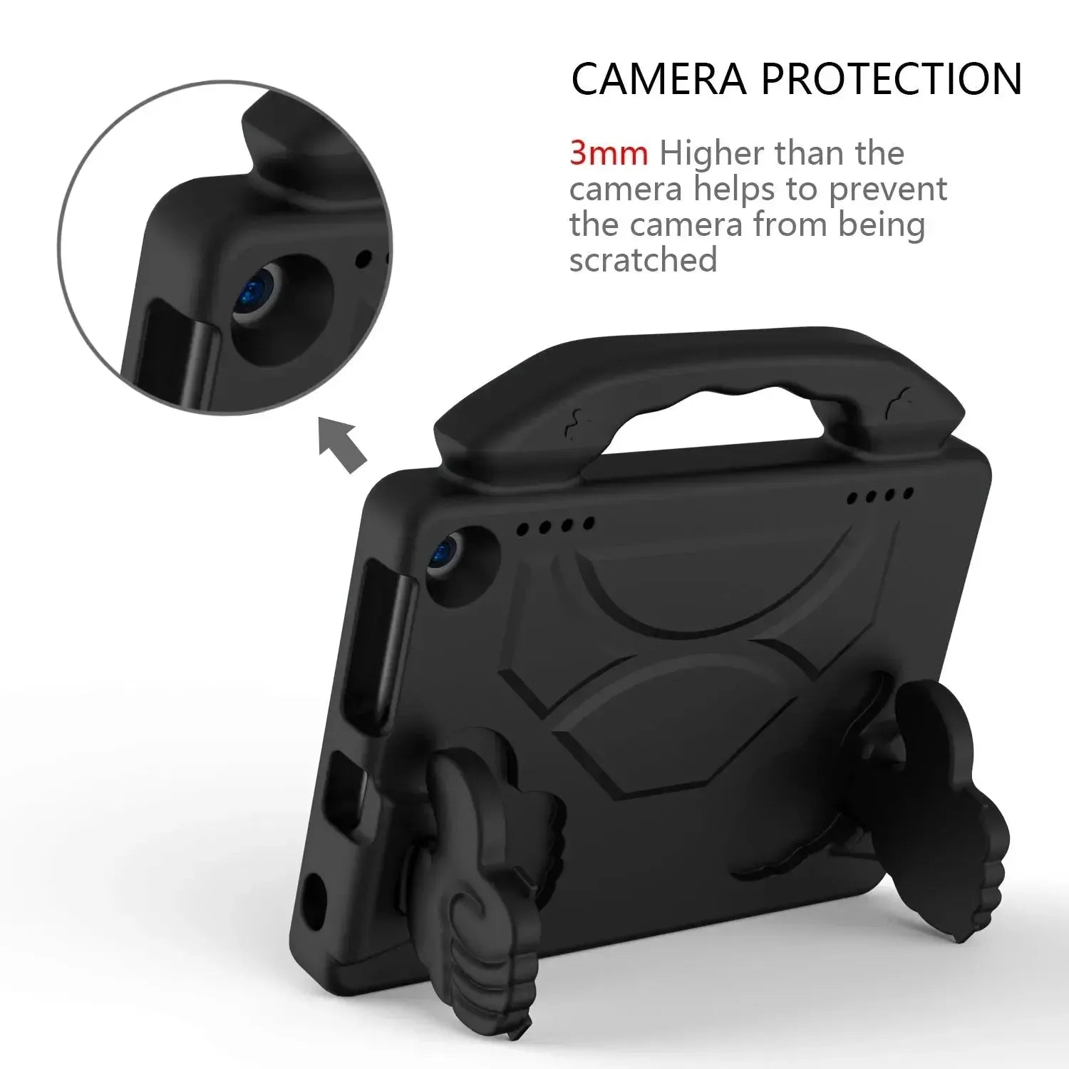 For Amazon Fire HD 8 2024 12th Gen Kids Case Shockproof Cover With Stand - Black