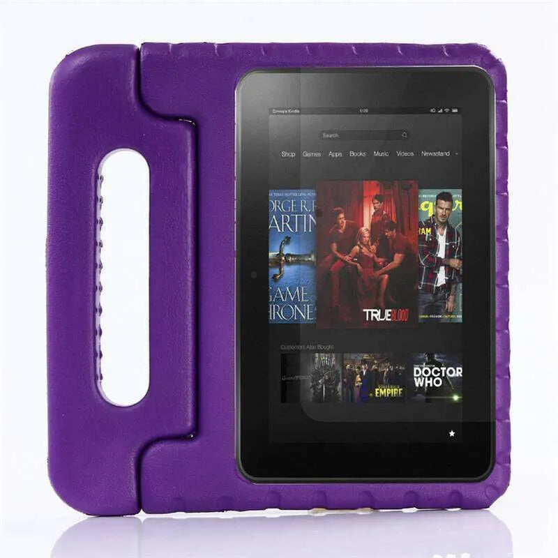 For Amazon Fire HD 8 2024 12th Gen Kids Case Shockproof Cover With Stand - Purple