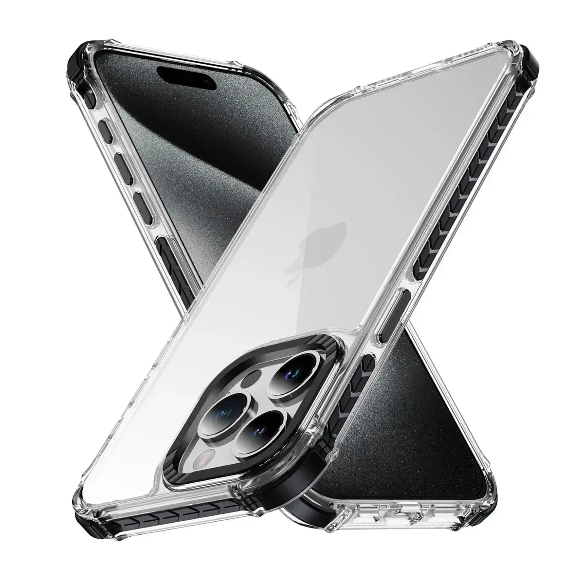 For Apple IPhone 16 Transparent Rainbow Case Black