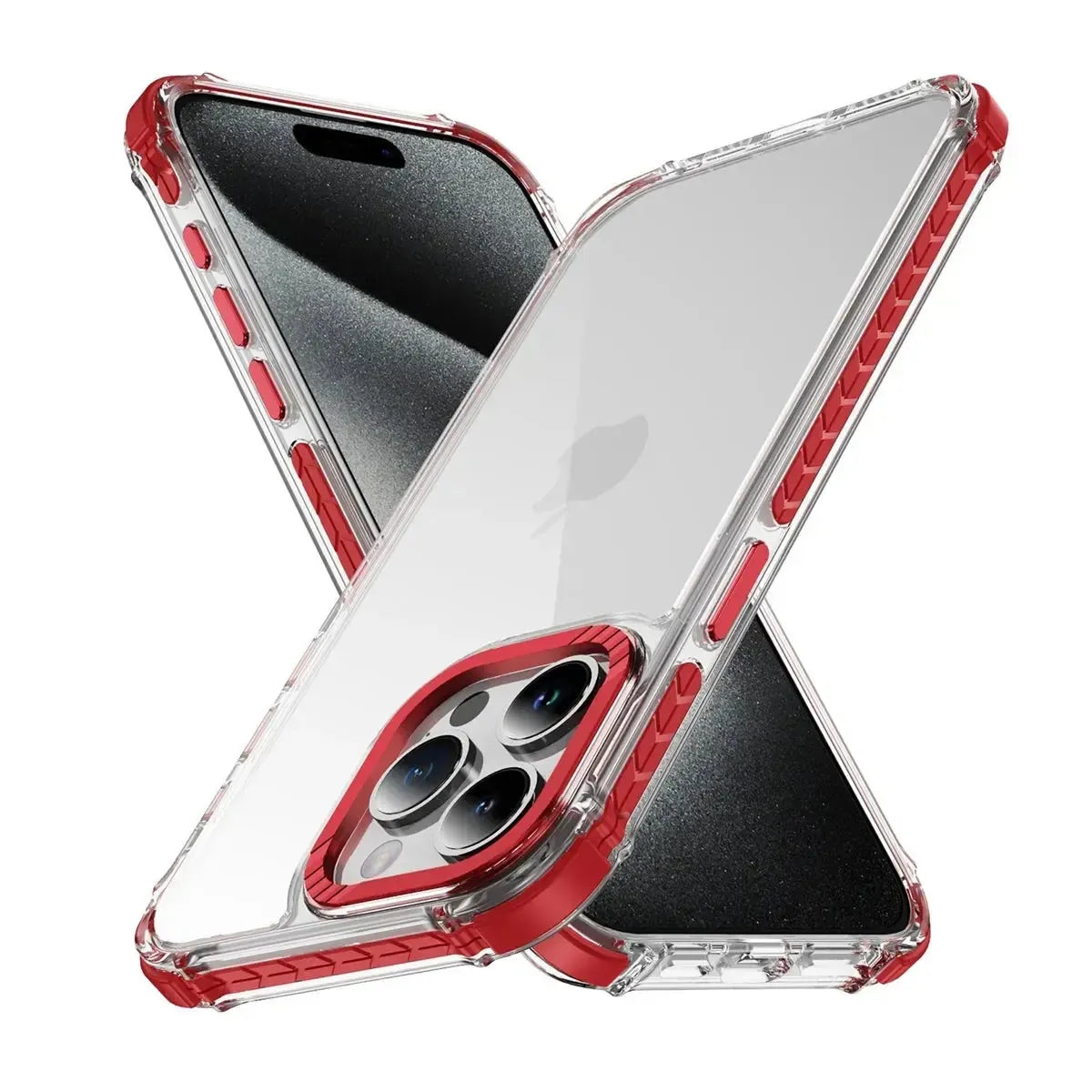 For Apple IPhone 16 Transparent Rainbow Case Red